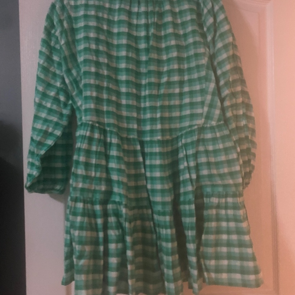 SEAFOLLY PORTOFINO GINGHAM TIER DRESS 54636-DR GREEN SIZE: M/L NEW WITH TAGS - Picture 5 of 6